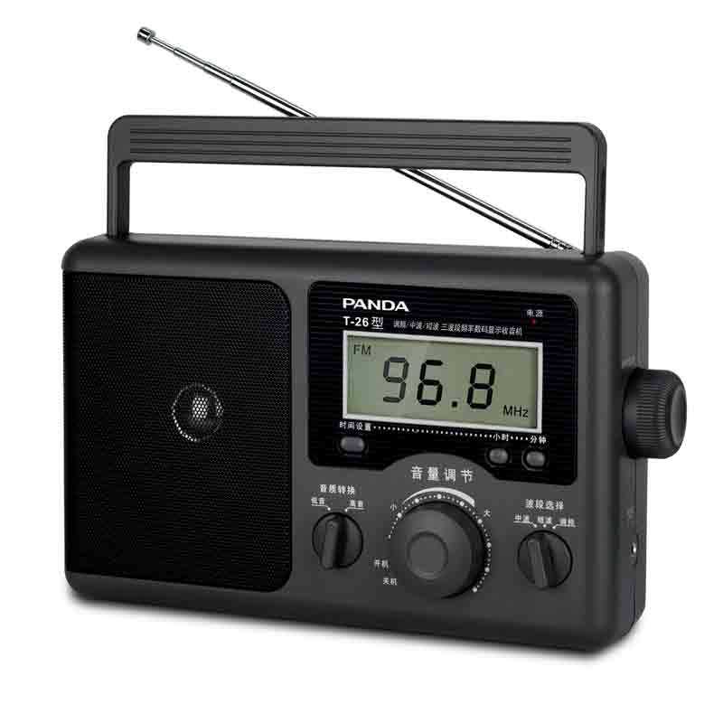 熊猫t-26 老年人全波段半导体收音机小型便携大液晶学生英语听力