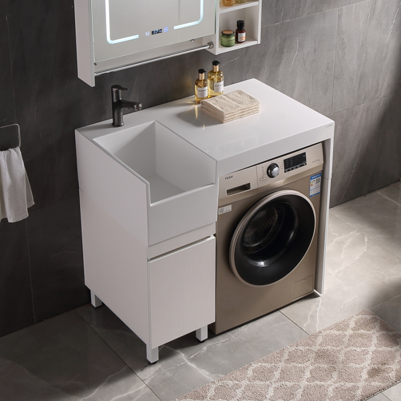 人造石盆阳台柜洗衣机柜落地式