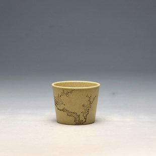 高端茗杯 明理茶艺 精品 宜兴紫砂 主人杯100CC刻梅花 高工王翔