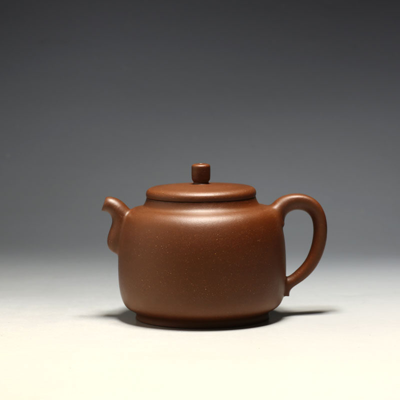 明理茶艺 宜兴紫砂壶 徐达明弟子 姜敏纯手工 500cc紫泥福缘茶壶