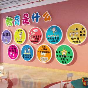幼儿园墙面装饰走廊环创主题成品文化教育是什么机构托管班形象