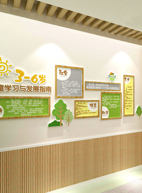 幼儿园3到6岁童学习与发展指南环创主题墙品文化装饰托管大厅走廊