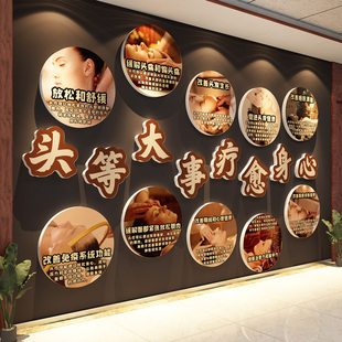 中医药头疗店墙装饰文化养发馆氛围布置形象宣传广告图挂画海报