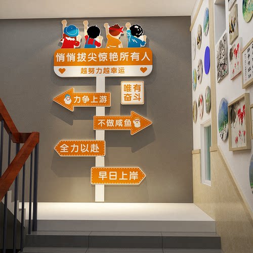 班级氛围布置教室装饰墙面初高中考自习文化英语机构培训励志标语