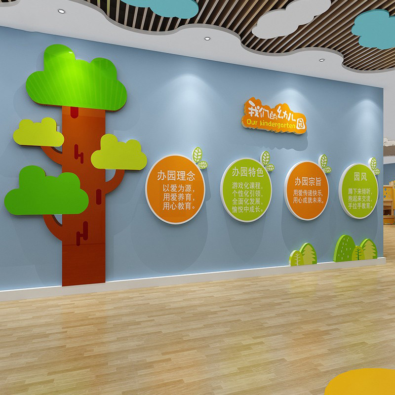 幼儿园环创主题成品办园理念文化设计走廊墙面装饰托管班中心形象