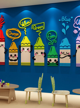 画室布置美术环创英语角文化托管教课室幼儿园墙面装饰多巴胺贴纸