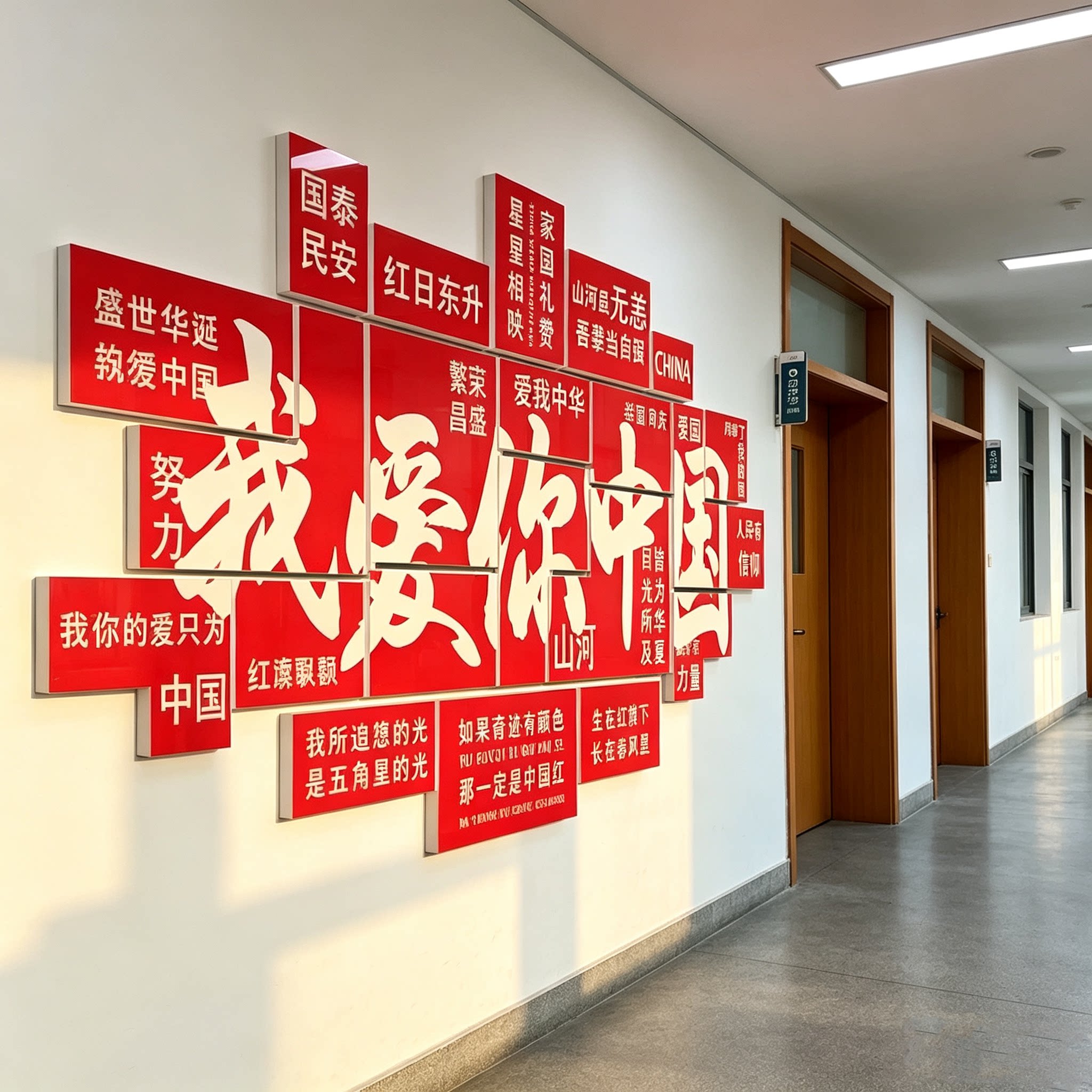 国庆我爱你中国红色户外墙贴