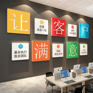 办公室司墙面装饰氛围布置旅行社店房产中介形象标语文化贴纸挂画