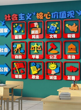 社会主义核心墙贴教室