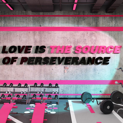 网红打卡健身房墙面装饰文化形象氛围布置英字母励志标语贴纸挂画