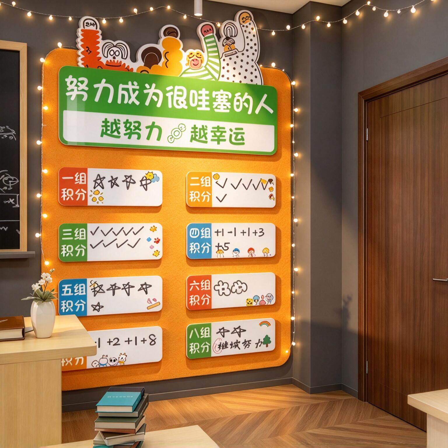 小学班级教室评比积分墙贴