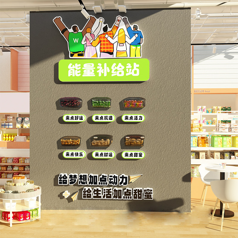 办公茶水间能量补给加油站墙贴