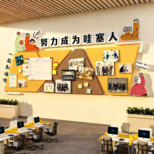 员工风采公告栏照片展示板办室司墙面装饰毛毡贴企业文化布置荣誉