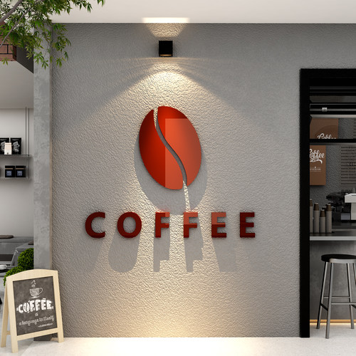 网红打卡咖啡店馆厅角软墙面装饰氛围布置背景coffee门头吸引人贴