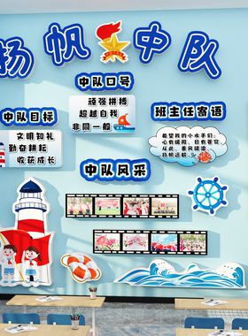 扬帆中队角红色少先队黑板报贴