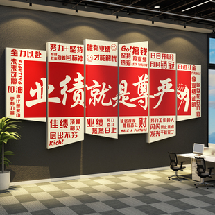 业绩就是尊严办公室墙贴装饰企业文化布置销售励志标语形象亚克力