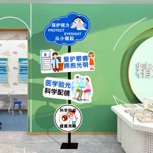 爱护眼睛装饰画镜店墙面文化背景广告海报视验光配中心宣传形象贴