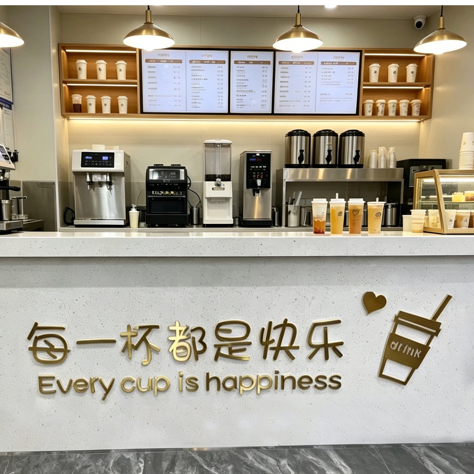 网红打卡拍照形象布置奶茶烘焙店墙壁面装饰咖啡厅馆角贴纸亚克力