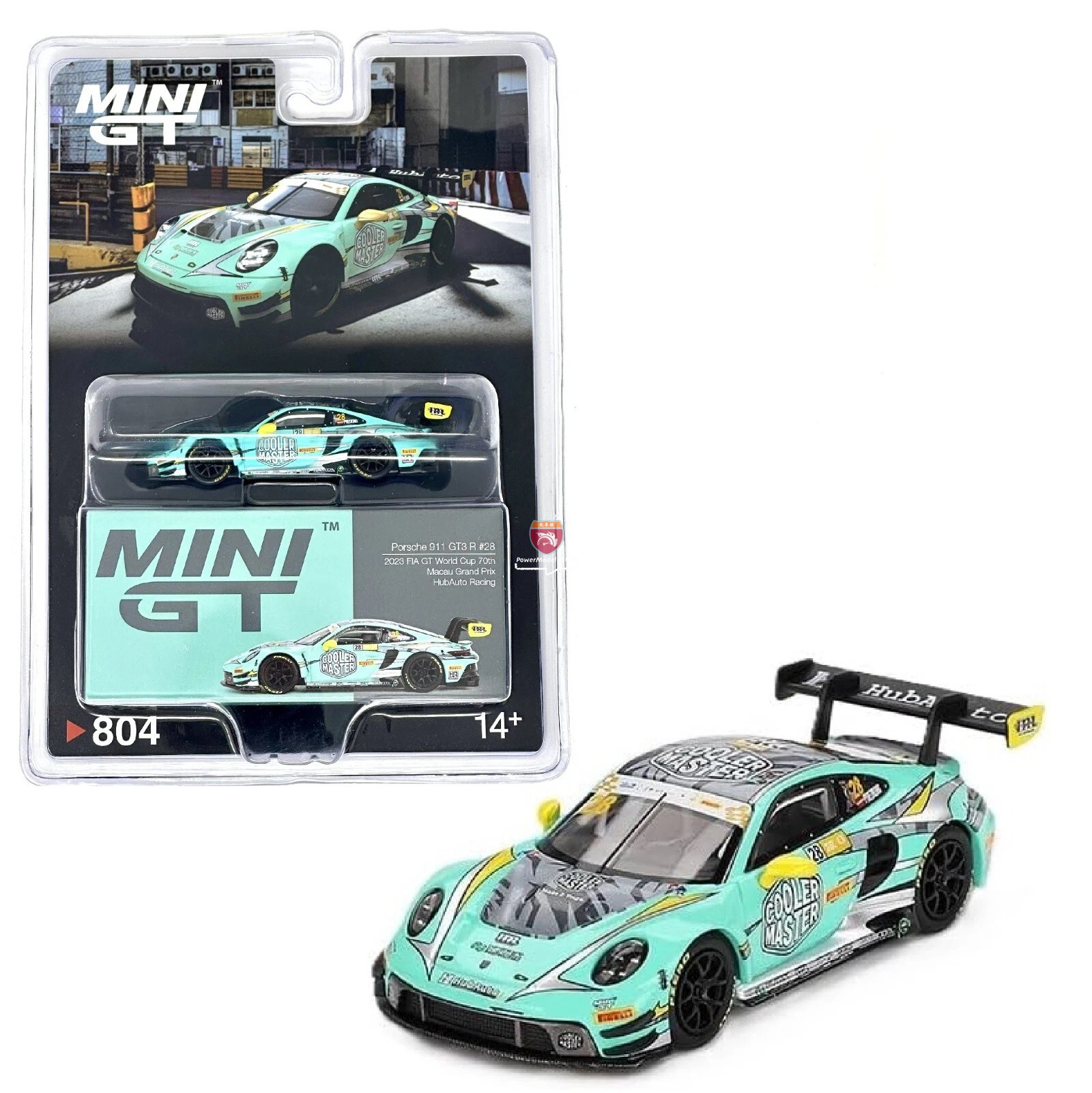MINIGT 1:64 保时捷 911 GT3 R(992)KCMG2023 #28 HUBAUTO RACING