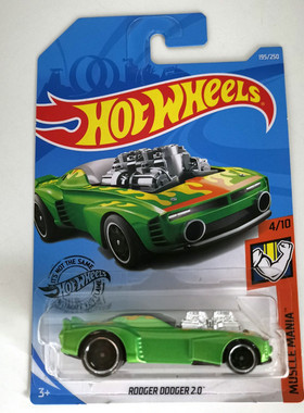 风火轮HotWheels RODGER DODGER 2.0 道奇火焰纹 绿 2019-195