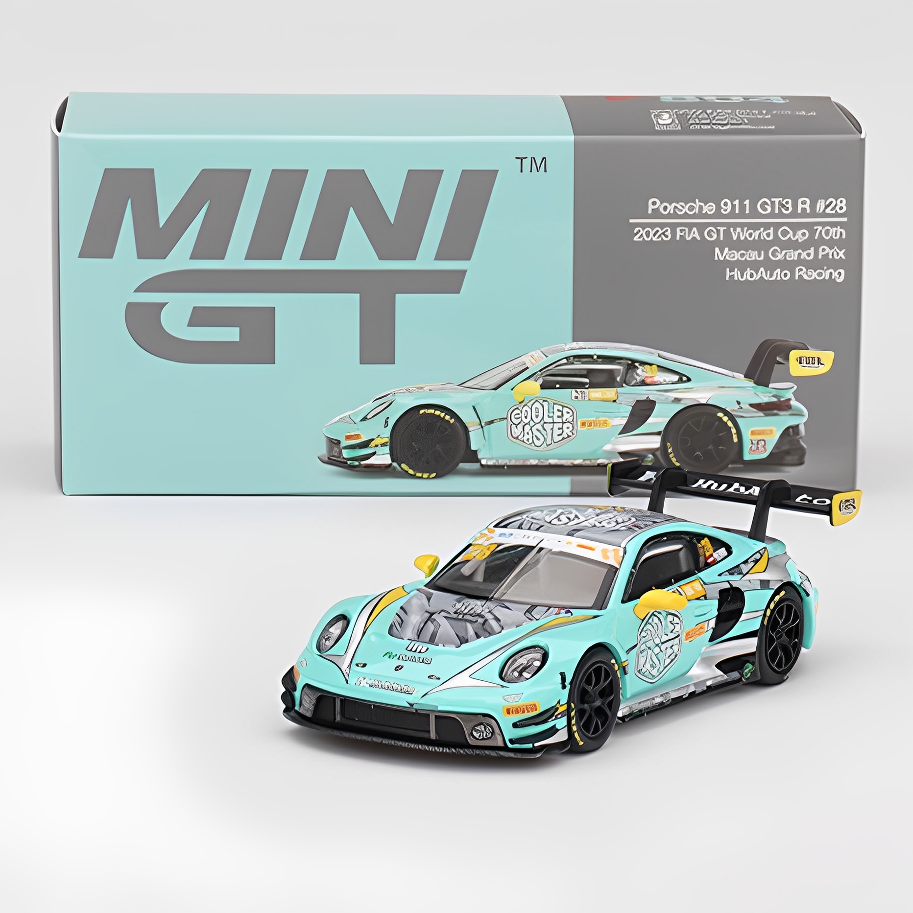 MINIGT 1:64 保时捷 911 GT3 R(992)KCMG2023 #28 HUBAUTO RACING