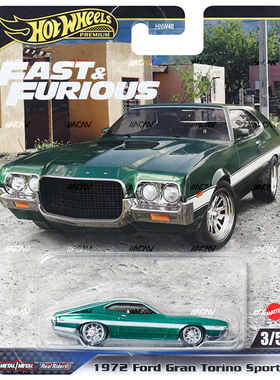 风火轮HotWheels Fast&Furious 1972 Ford Gran Torino Sport