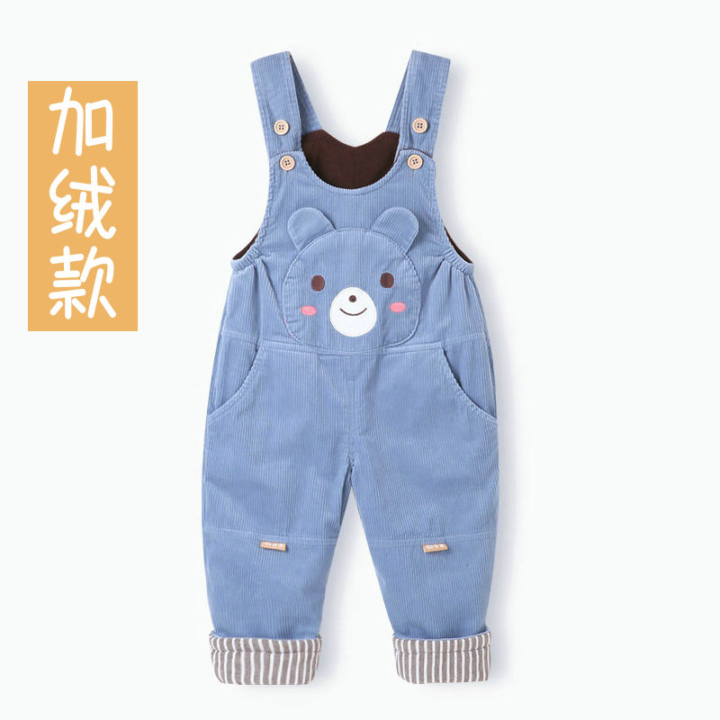 秋冬季灯芯绒双层婴幼儿背带裤