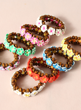 软陶鸡蛋花朵手链旅游度假饰品