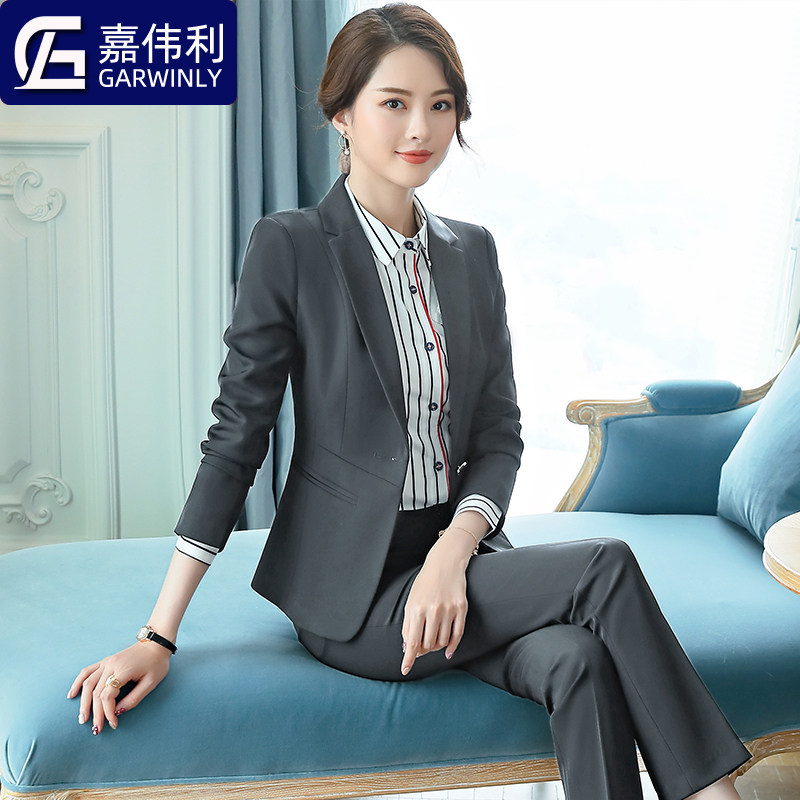 酒店前台工作服秋冬职业装经理领班西服套装收银餐饮服务员长袖女