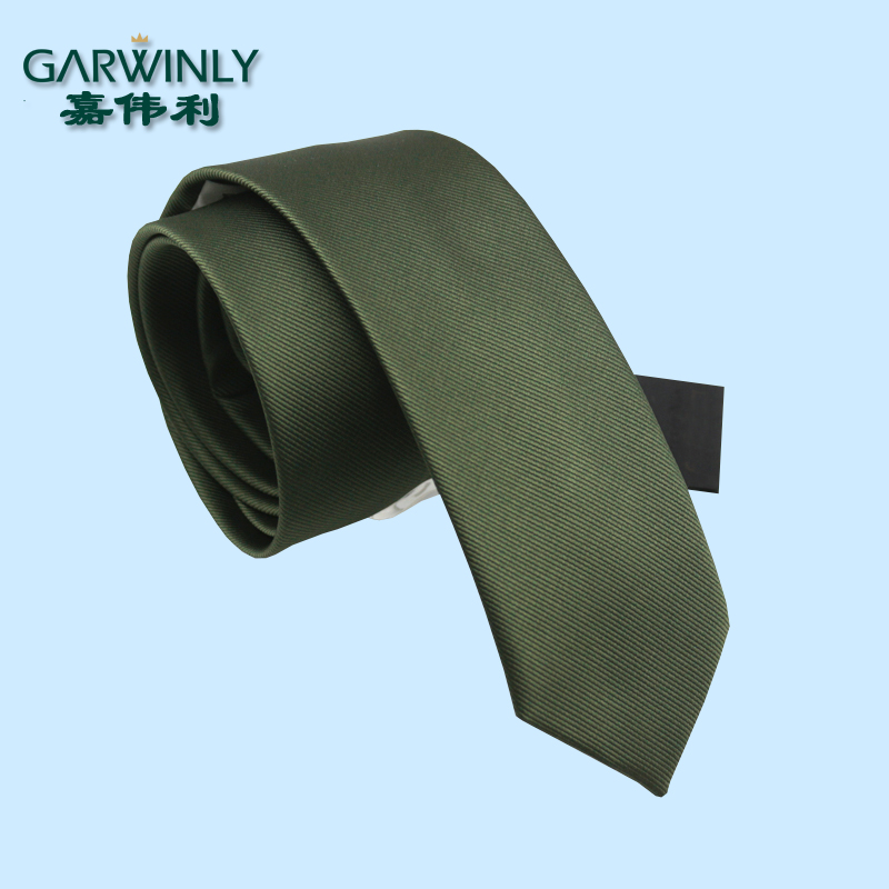 商务风学生6cm军绿色窄版领带