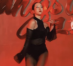 黑暗荣耀连体衣超长袖细闪露肩黑丝上衣heels显腿长舞蹈穿