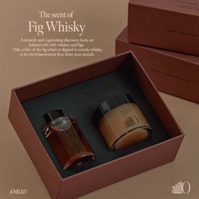 韩国直邮 anillo威士忌无花果身体油香薰磨砂膏去角质嫩白礼盒套