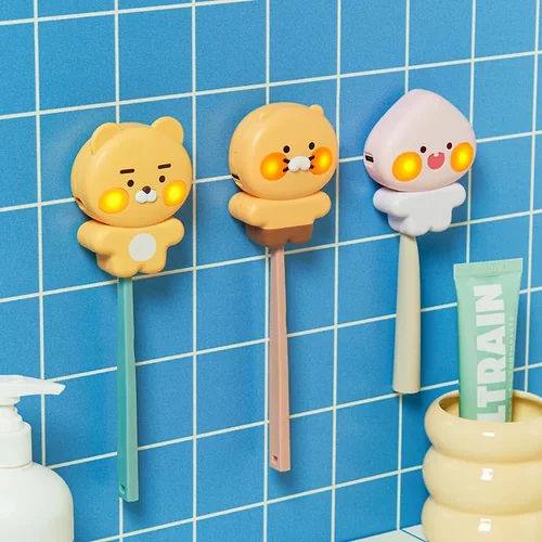 韩国KAKAO FRIENDS狮子屁桃智能烘干紫外线杀菌牙刷消毒器挂壁式
