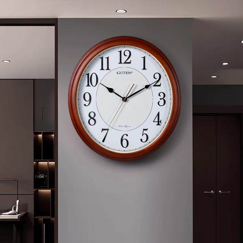 客厅挂钟金钟宝实木夜光简约