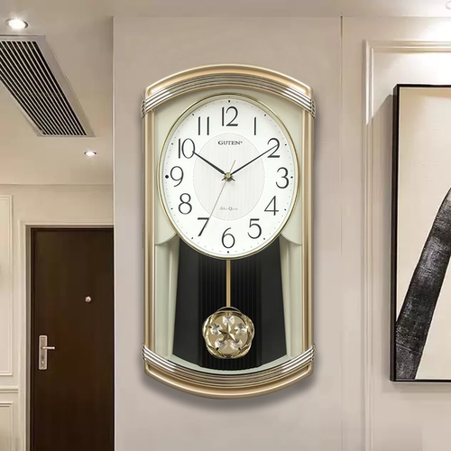 金钟宝欧式挂钟客厅创意报时挂墙时钟家用现代简约挂表静音石英钟