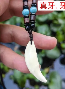 真狗牙霸气真牙吊坠宝宝平安护女士齿护身符随身挂件狼狗牙项链
