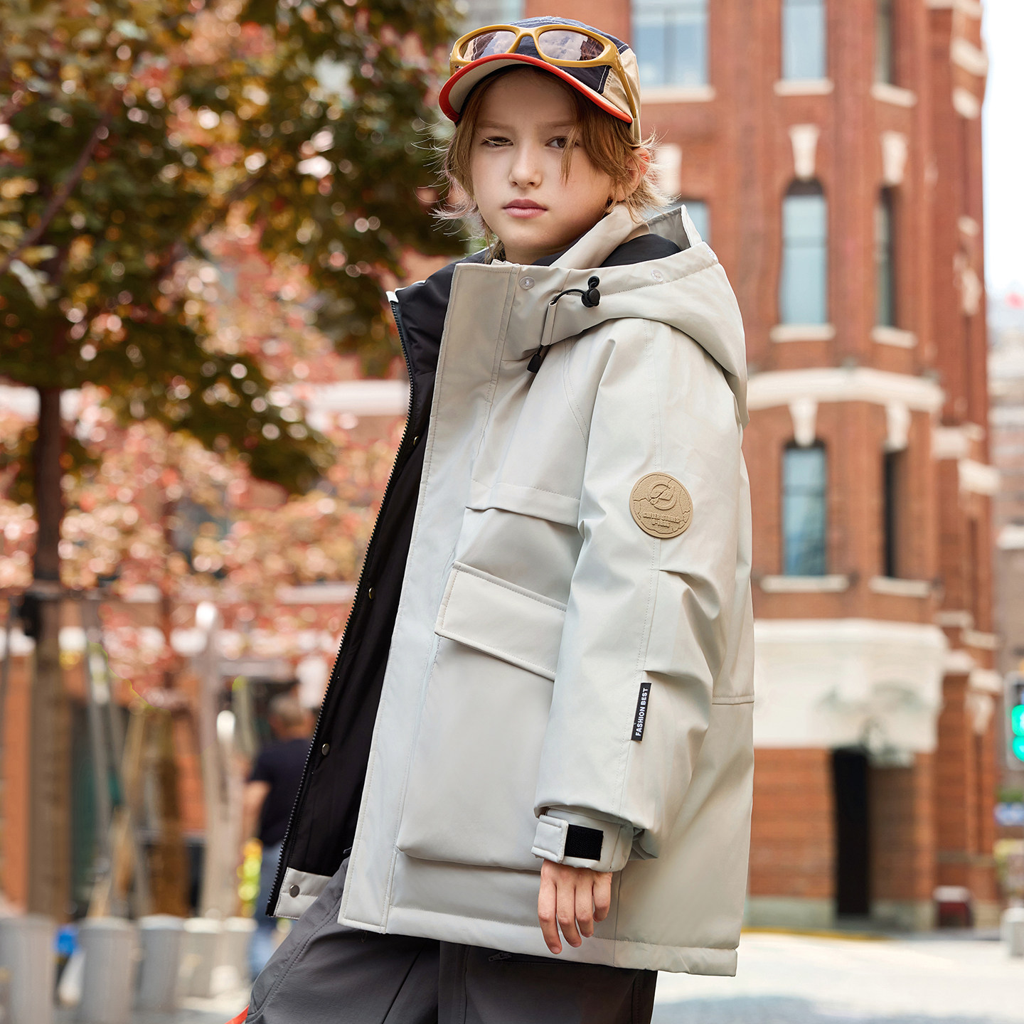 正品巴拉品男童羽绒服新款中大童冲锋衣三防儿童加厚保暖冬季外套