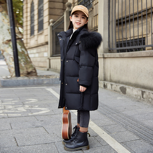 正品巴拉品女童羽绒服中长款加厚白鸭绒儿童洋气大童冬季保暖外套