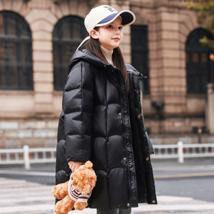 巴拉品儿童羽绒服女童冬季加厚中长款女孩保暖三防大童高级感外套