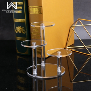 项链收纳盒桌面耳饰三层中圆展示架挂首饰戒指架饰品收拾耳环珠宝