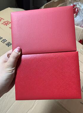 红色斜格直角充皮纸长方形红色内芯小套装盒首饰多功能收纳盒logo