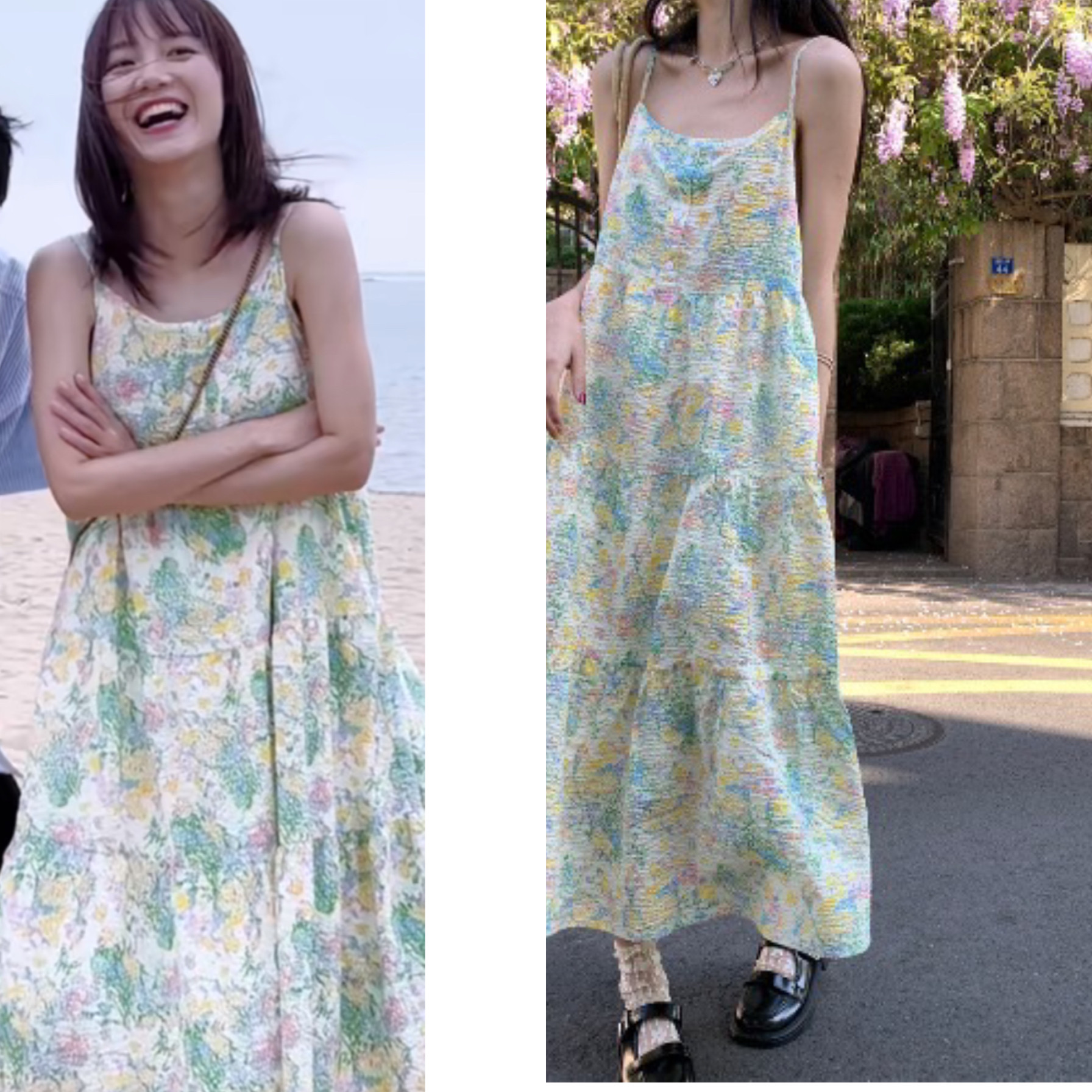 遇见你的那天姜之南同款连衣裙女装春季宽松减龄A字裙初恋长裙子