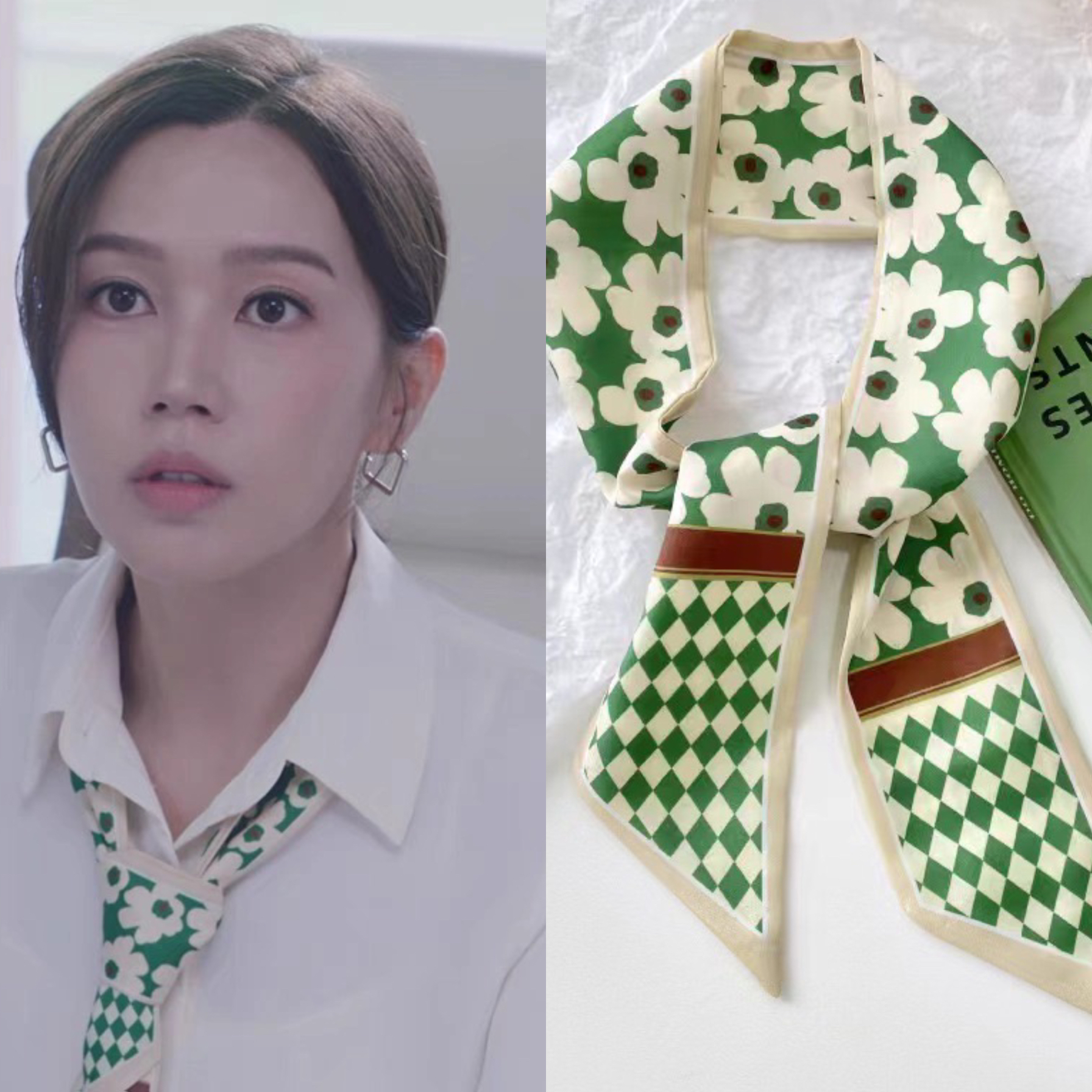刑侦12杨芷菲傅嘉莉同款丝巾长条百搭绑发带花朵飘带绑包包小丝巾