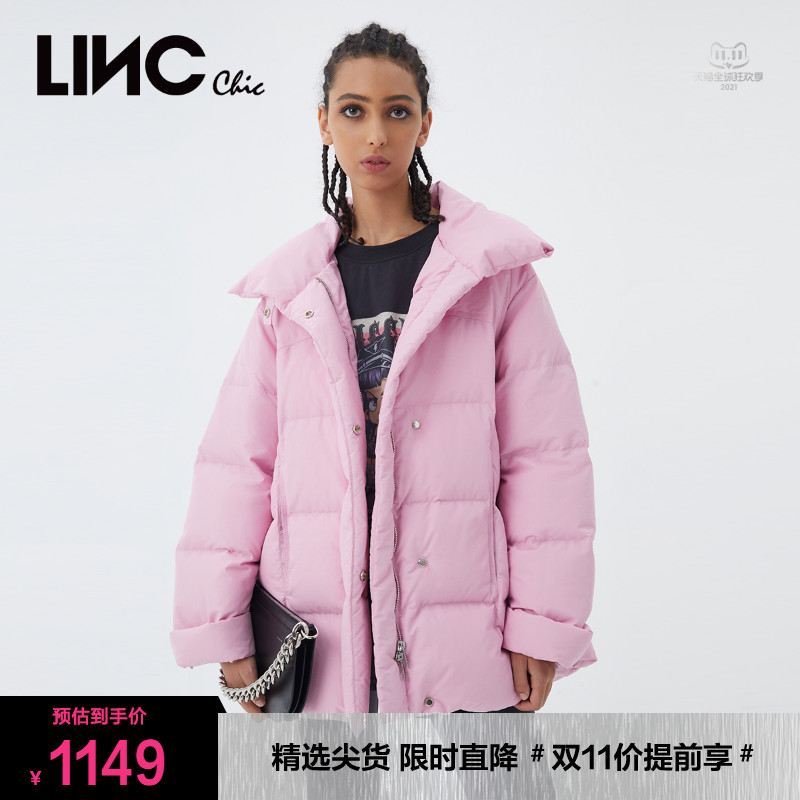 LINC金羽杰羽绒服女2023年冬新款反季女款短款面包服专柜断码清仓