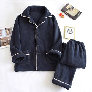 秋冬法兰绒睡衣女长毛珊瑚绒家居服男开衫断码双面绒清仓便宜打折