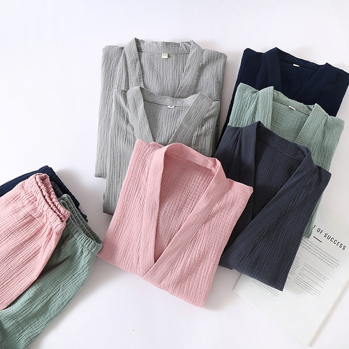 纱布和服睡衣情侣日式睡衣家居服