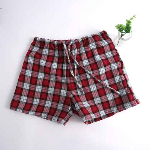 夏季纯棉纱布短裤女全棉格子简约吸汗透气睡裤断码清仓处理便宜