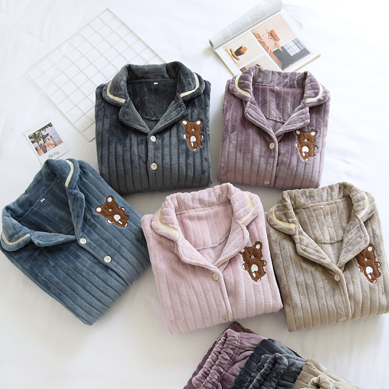 网红冬季珊瑚绒加厚保暖情侣睡衣