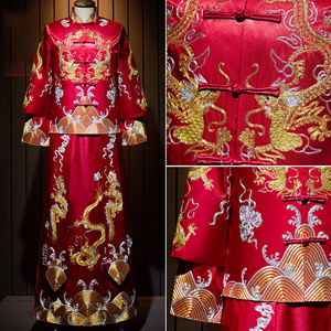 新款秀禾服男敬酒服唐装龙凤褂新郎装中式礼服中国风接亲服秀和服