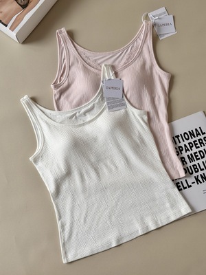 牛货！Lap秋冬新款蕾丝针织背心三合一文胸式打底美背